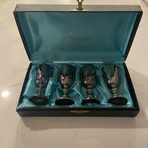 Silver Plated Copper Goblet Set. Vintage set: 4 goblets in the original box